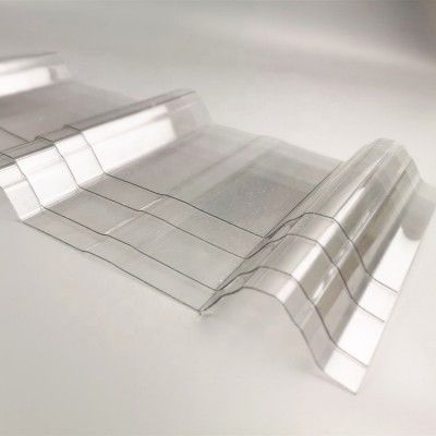 Corrugated transparent plastic roofing panels Clear pc roof sheet