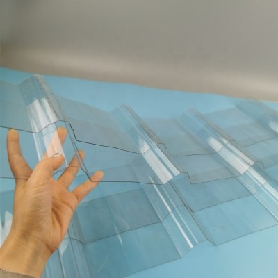 Corrugated transparent plastic roofing panels Clear pc roof sheet