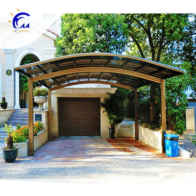 Cantilever Aluminium Frame Carport Polycarbonate Panels Roof Canopy Built-in Rain Gutter