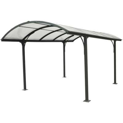 Factory Direct Sale Polycarbonate PC Arch Roof Aluminum Frame Carport Sun Shading UV-resistant Car Packing Shed Shelter