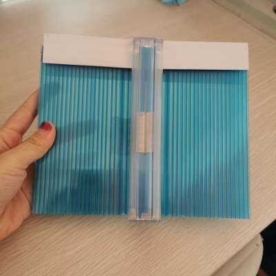 Light blue color 12mm four layer u lock polycarbonate sheet