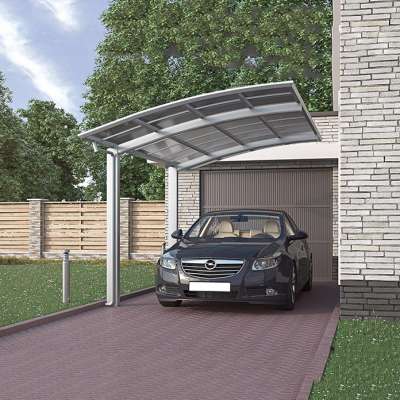 Garage Carport With Polycarbonate Sheet Roofing Garages & canopies