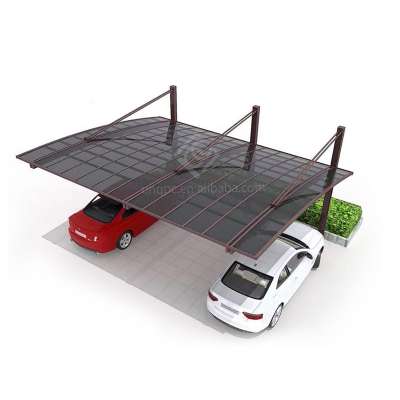 Factory Direct Sale Polycarbonate PC Arch Roof Aluminum Frame Carport Sun Shading UV-resistant Car Packing Shed Shelter