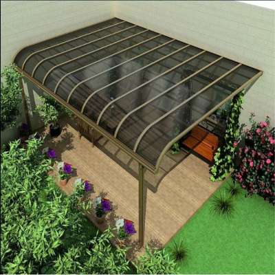 Outdoor Waterproof Sunshade R Shape Terrace Canopy Awning