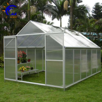 PC polycarbonate sheet outdoor green houses aluminum frame garden greenhouse